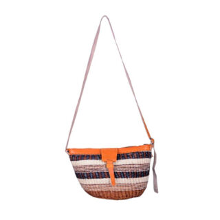 MULTI COLORED KIONDO/ KIKUYU HAND BAG WITH LEATHER HANDLES