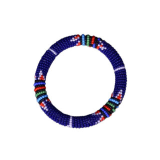 BLUE PLASTIC BEADED BANGLE