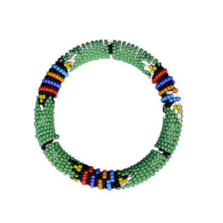 GREEN PLASTIC BEADED BANGLE