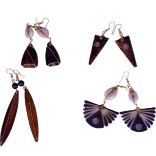 EARRINGS MADE FROM COW-BONE WITH COPPER-WIRE